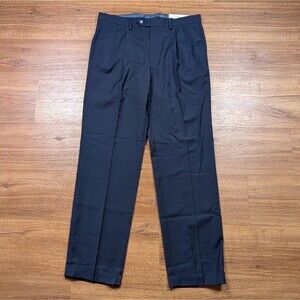 Lauren Ralph Lauren Pants Men 34x32 Navy Blue High Performance Wool Blend Cuffed